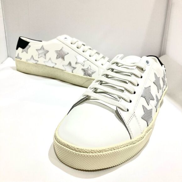 Saint Laurent Shoes - Saint Laurent Womans Silver Star Sneaker SIZE 37+ US 7.5